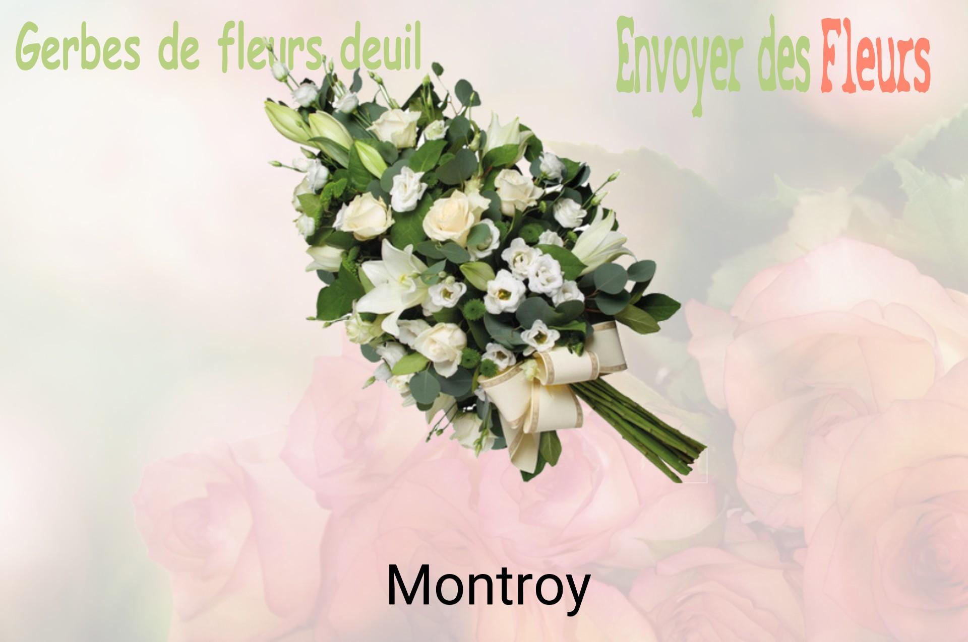 Gerbe de fleurs de deuil livrée à Montroy